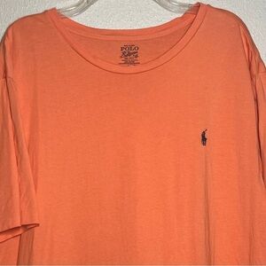 Polo Ralph Lauren Mens Size XXL Classic Fit Orange T-Shirt Blue Pony Logo